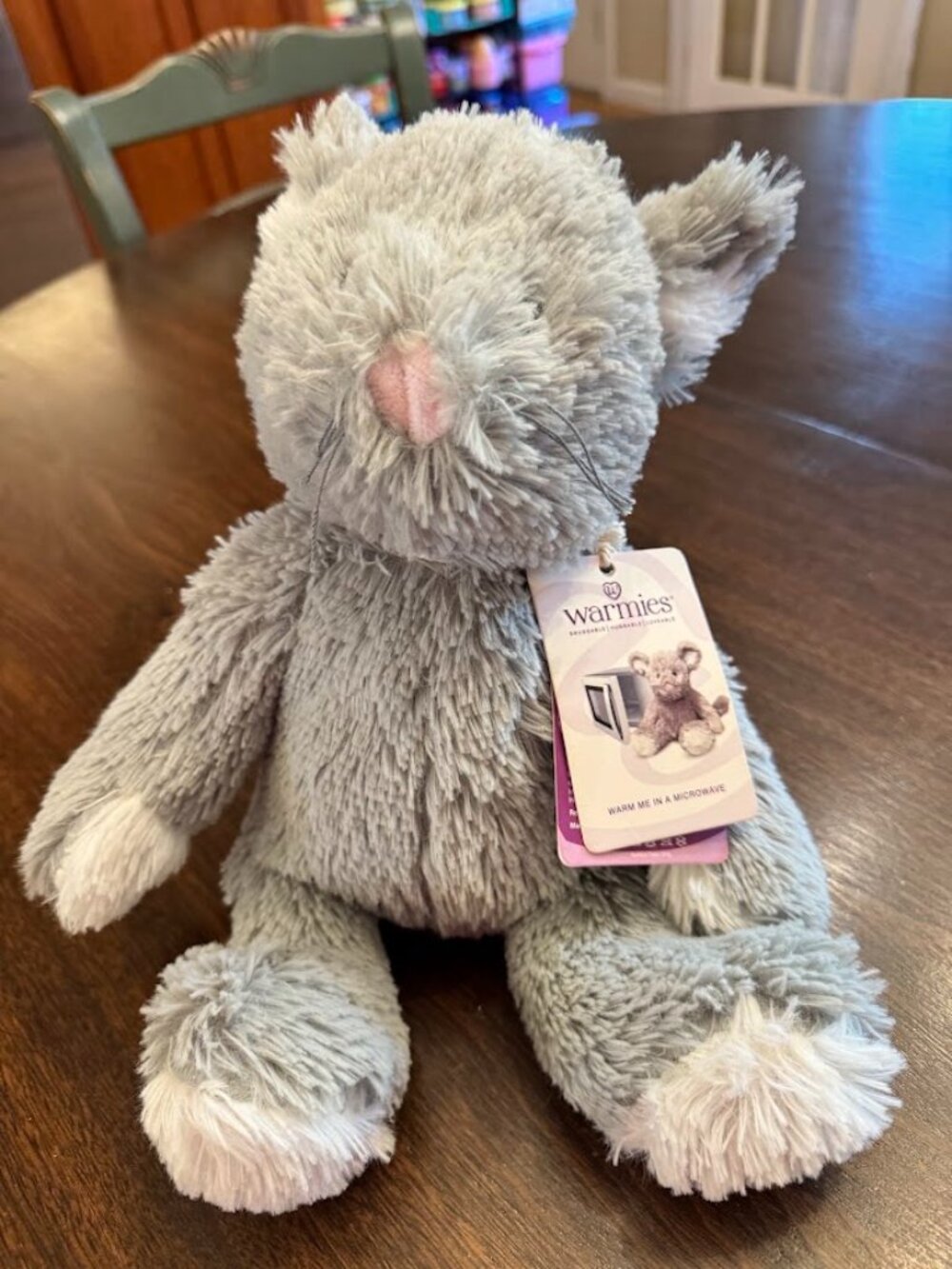 Warmies Microwaveable Plush Gray Cat Heat Therapy